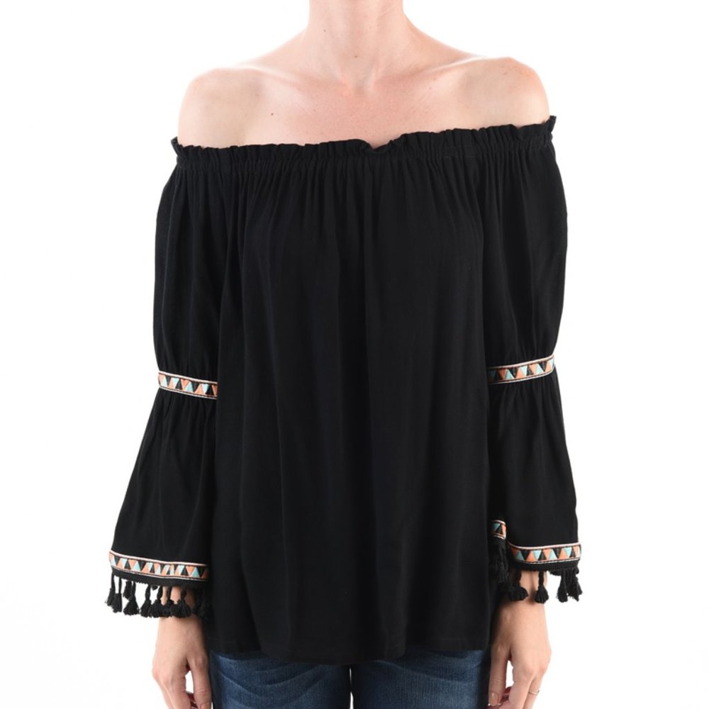 Black Peasant Top